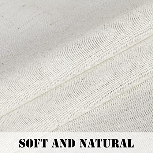 Natural Linen Curtains for Living Room, 84 Inches