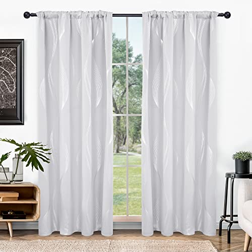 Light Silver Grey Room Darkening Curtains, 2 Panels