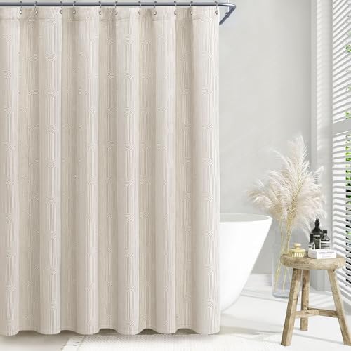 Boho Minimalist Ivory Shower Curtain, 72"x72