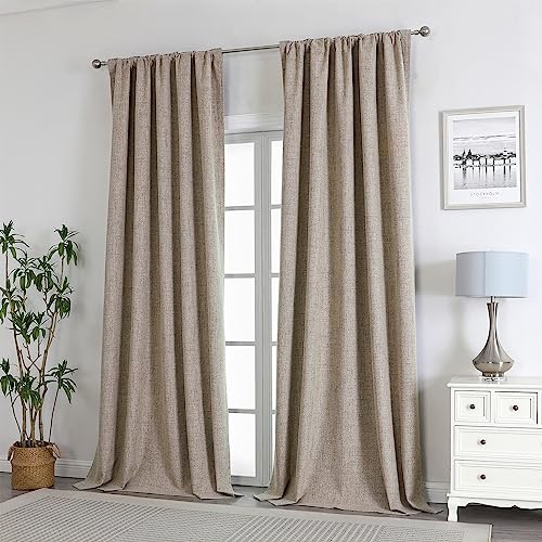 Natural Linen Curtains - 213.4 cm, 2 Panels
