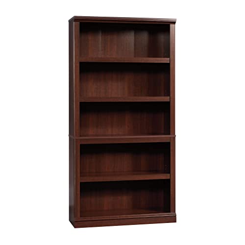 Sauder 5-Shelf Bookcase in Cherry Finish