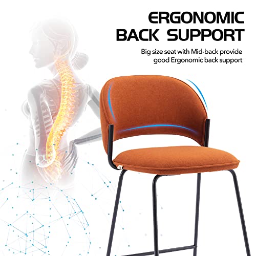 Set of 2 Modern 26" Bar Stools with Back