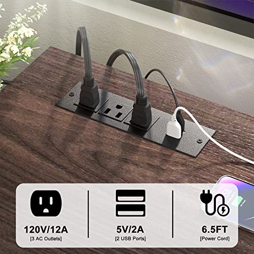 L-Shaped Computer Desk with Storage and LED