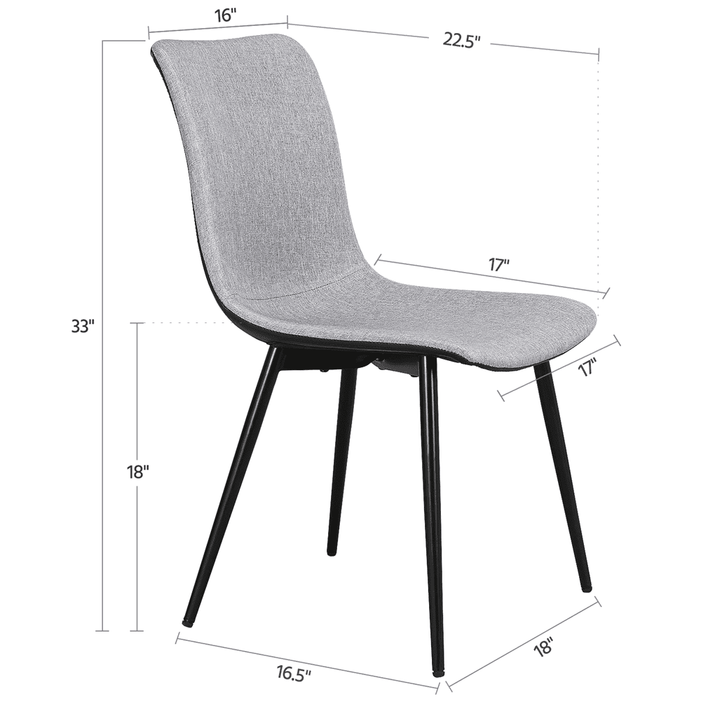 Gray Set of 4 Dining Chairs for Kitchen