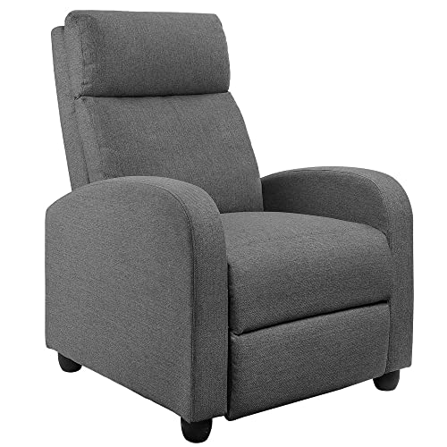 Adjustable Recliner Chair with Thick Cushion – Grey