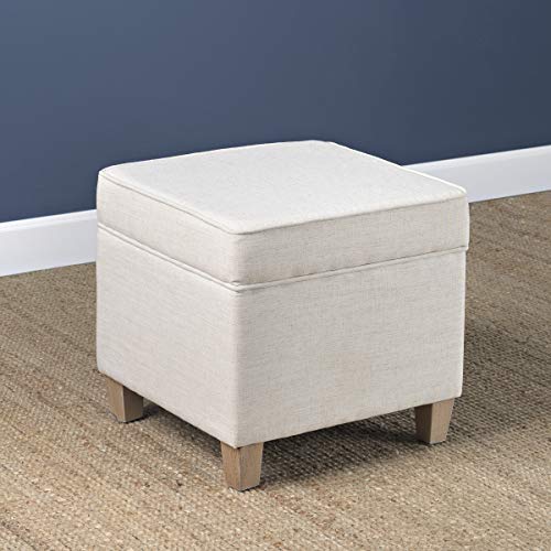 HomePop Cole Classics Square Cream Ottoman