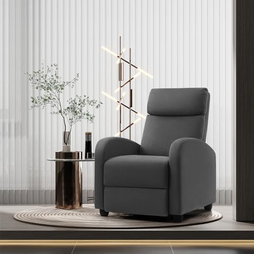 Adjustable Recliner Chair with Thick Cushion – Grey