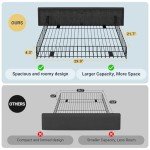 Dark Grey Upholstered Queen Platform Bed Frame