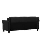 Black Microfiber Harrington Sofa by Lifestyle Solutions