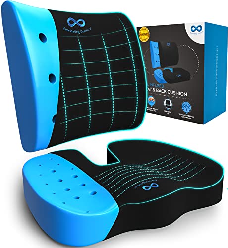 Ergonomic Gel Seat and Lumbar Cushion Set