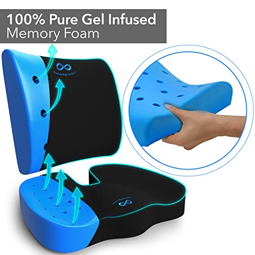 Ergonomic Gel Seat and Lumbar Cushion Set