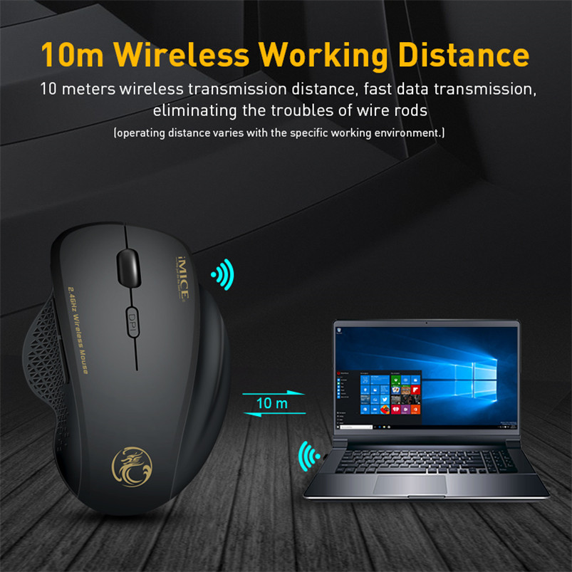 Ergonomic Wireless Mouse with USB Receiver, 1600 DPI