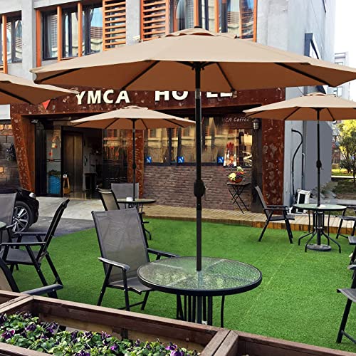 9' Patio Umbrella with Push Button Tilt and Crank