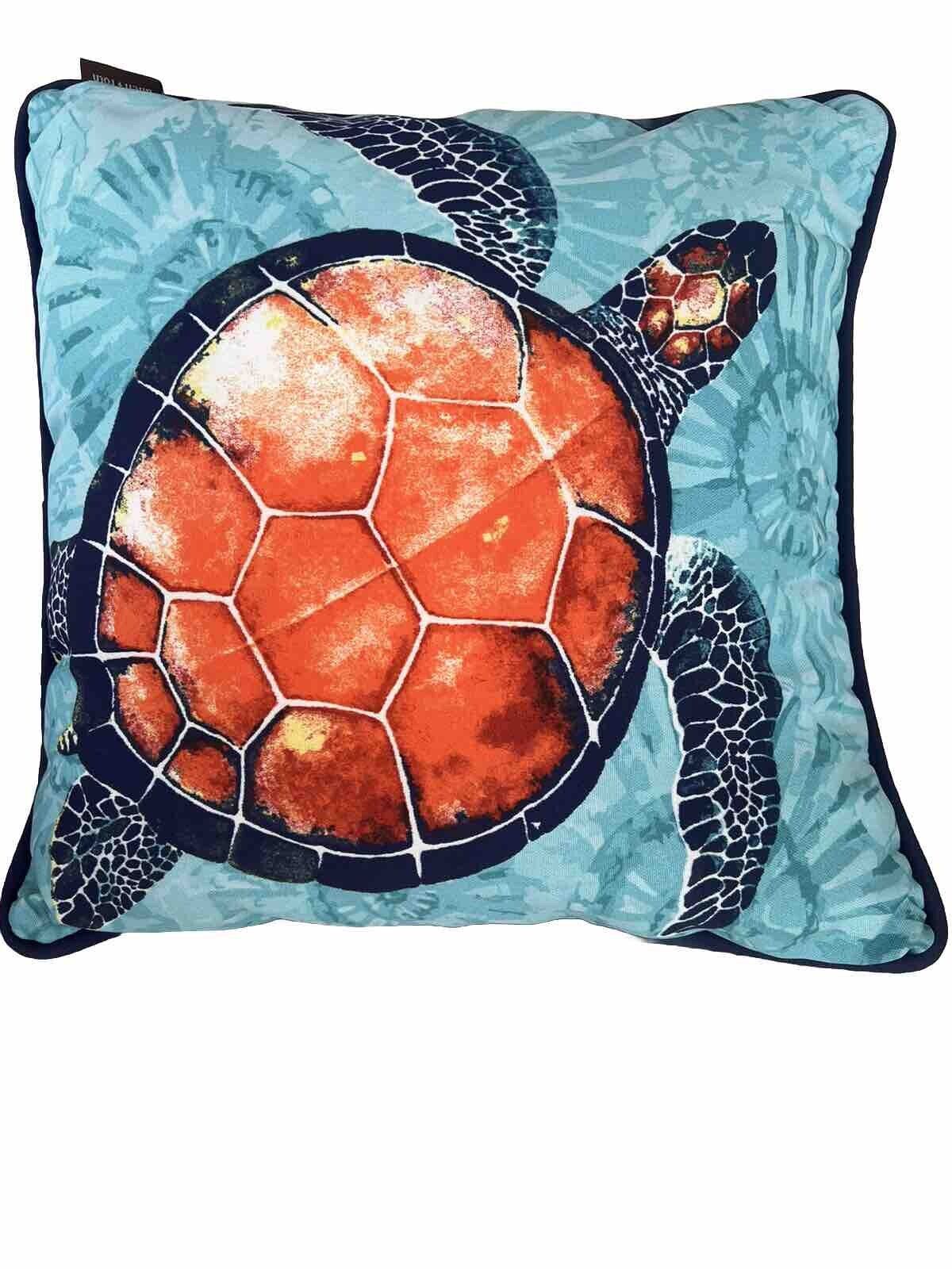 Turtle Print 15" Outdoor Throw Pillow
