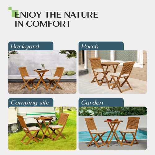 Heavy Duty Round Patio Bistro Set with Cushions