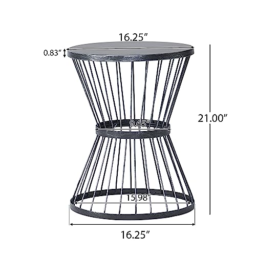 Lassen Outdoor 16" Iron Side Table - Matte Black