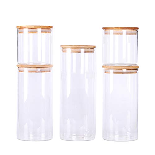 Stackable Glass Food Storage Containers with Bamboo Lids