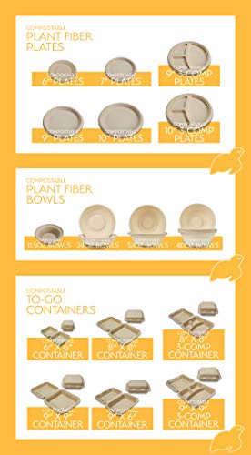 Biodegradable Food Containers with Lids - 500 Pack