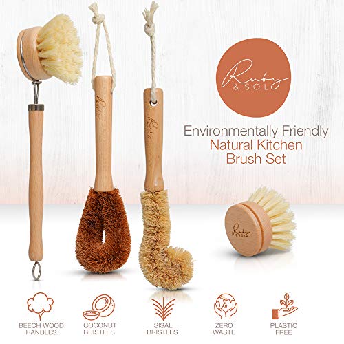 Eco-Friendly Wooden Cleaning Brush Set for Kitchen