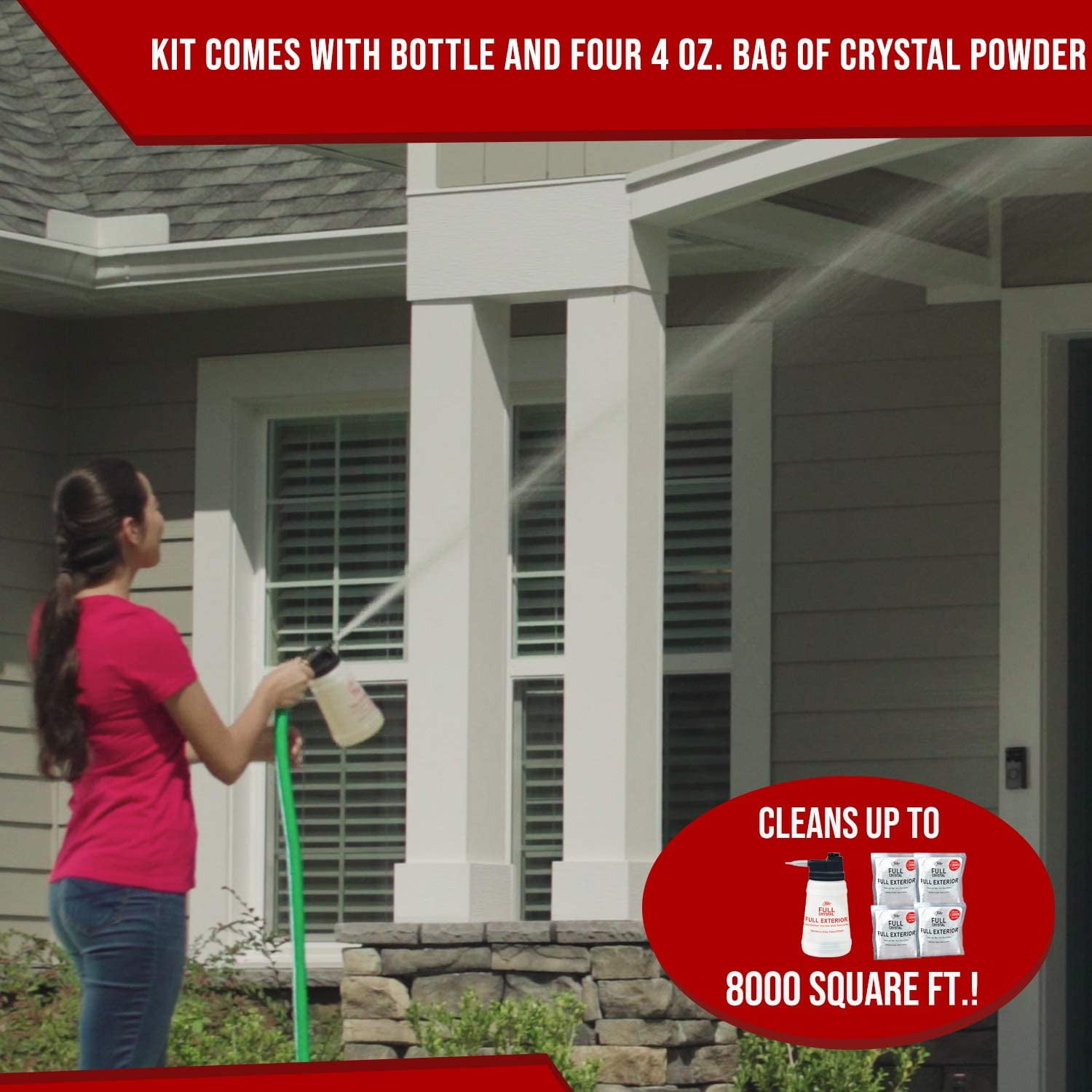 Eco-Friendly Exterior Cleaning Kit with Hose Attachment