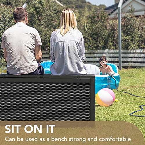 Devoko 100 Gallon Black Waterproof Deck Box