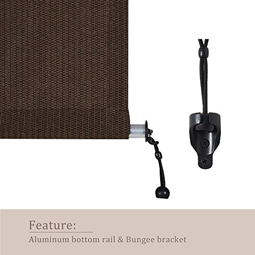 VICLLAX Cordless Outdoor Roller Shade, Mocha 8' x 8