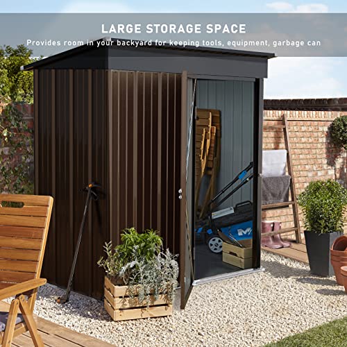 LEMURI Outdoor Metal Storage Shed with Lockable Door