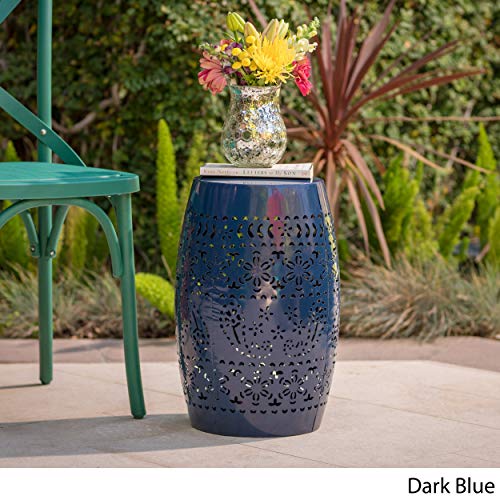 Lilac Outdoor Iron Side Table – Dark Blue
