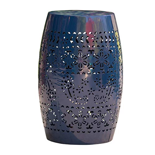 Lilac Outdoor Iron Side Table – Dark Blue