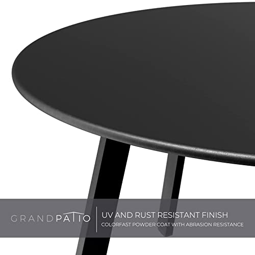 Round Steel Outdoor Coffee Table - Black