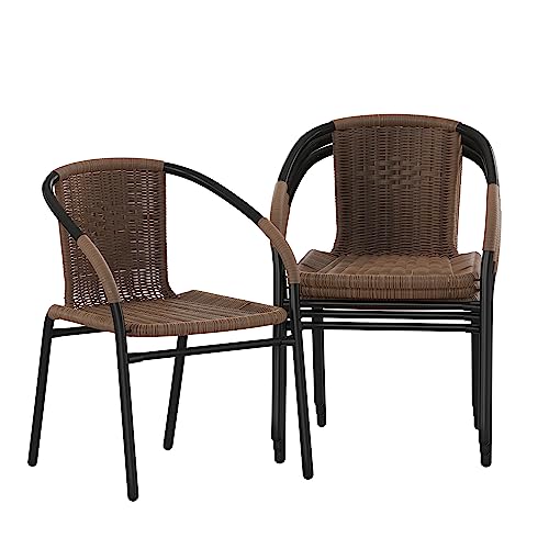 Lila 4-Pack Dark Brown Rattan Stack Chairs
