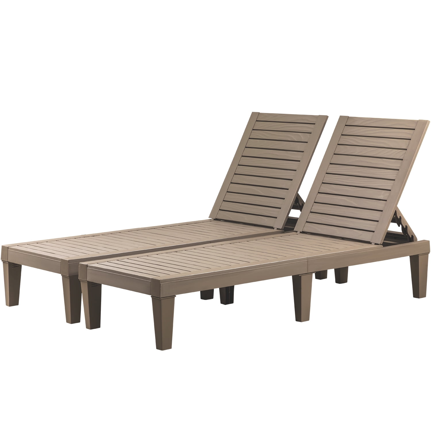 Set of 2 Outdoor Adjustable Chaise Loungers