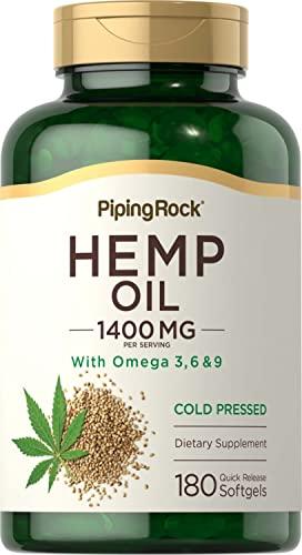 Piping Rock 1400mg Hemp Oil Capsules, 180 Softgels