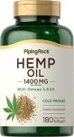 Piping Rock 1400mg Hemp Oil Capsules, 180 Softgels