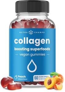 NutraChamps Collagen Boosting Gummies - 60 Peach Chews