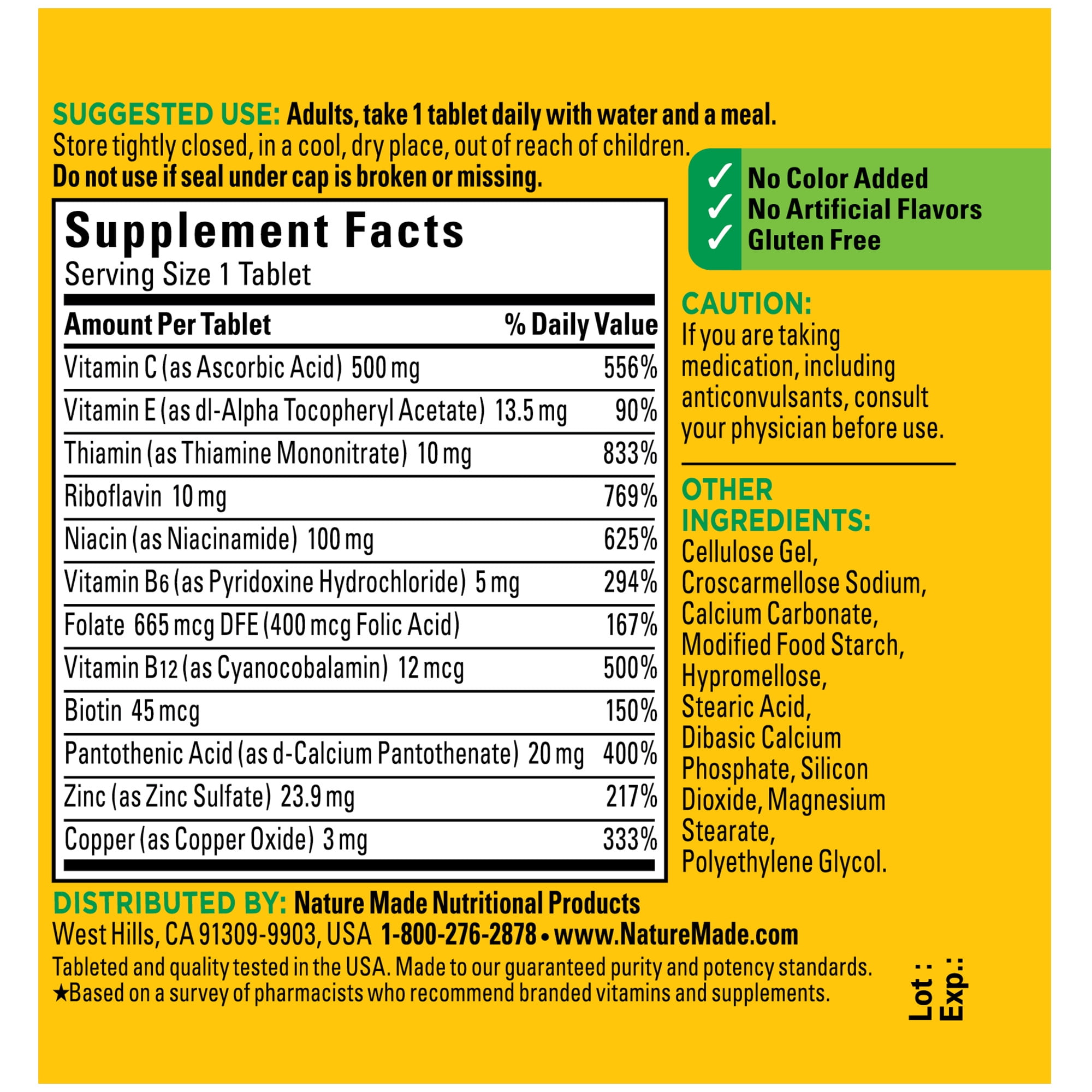 Nature Made Stress B Complex with Vitamin C & Zinc