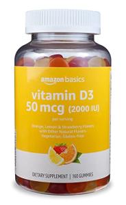 Amazon Basics Vitamin D3 Gummies, Mixed Flavors, 160 Count