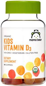 Mama Bear Organic Kids Vitamin D3 Gummies, 80 Count