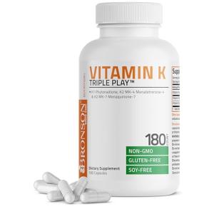 Triple K Complex: K1, K2 MK7 & MK4, 180 Capsules