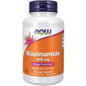 NOW Foods Niacinamide 500 mg, 100 Veg Capsules