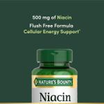 Nature's Bounty 500mg Flush-Free Niacin Capsules