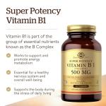 Solgar Vitamin B1 500 mg for Energy & Wellness