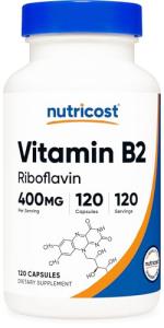 Nutricost Vitamin B2 Riboflavin 400mg 120 Capsules