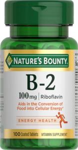 Nature's Bounty B-2 Vitamin Riboflavin 100mg Tablets