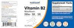 Nutricost Vitamin B2 (Riboflavin) 100mg 120 Capsules