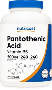 Nutricost Vitamin B5 Pantothenic Acid 500mg 240 Caps