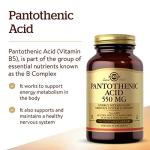 Solgar Pantothenic Acid 550mg Capsules, 100 Count
