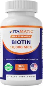 Vitamatic Biotin 10,000 mcg for Hair, Skin, Nails