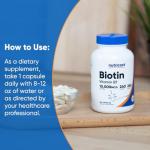 Nutricost Biotin 10,000mcg - 240 Vegetarian Capsules
