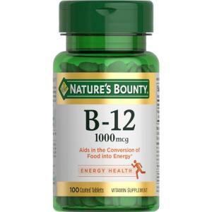 Nature's Bounty Vitamin B12 Supplement, 1000mcg, 100 Tablets